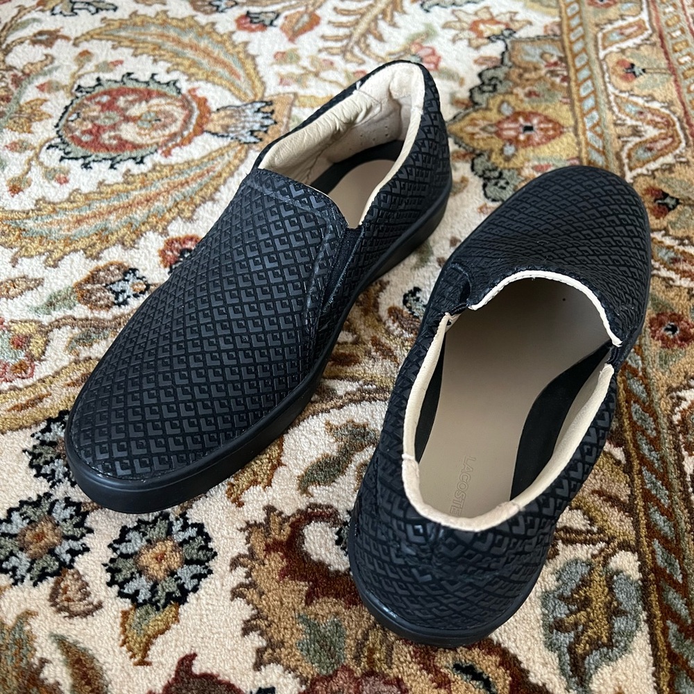 Lacoste Black Slip-On Shoes – Size EU 37.5 / US 6.5 (Fits Like US 7) - Picture 3 of 13
